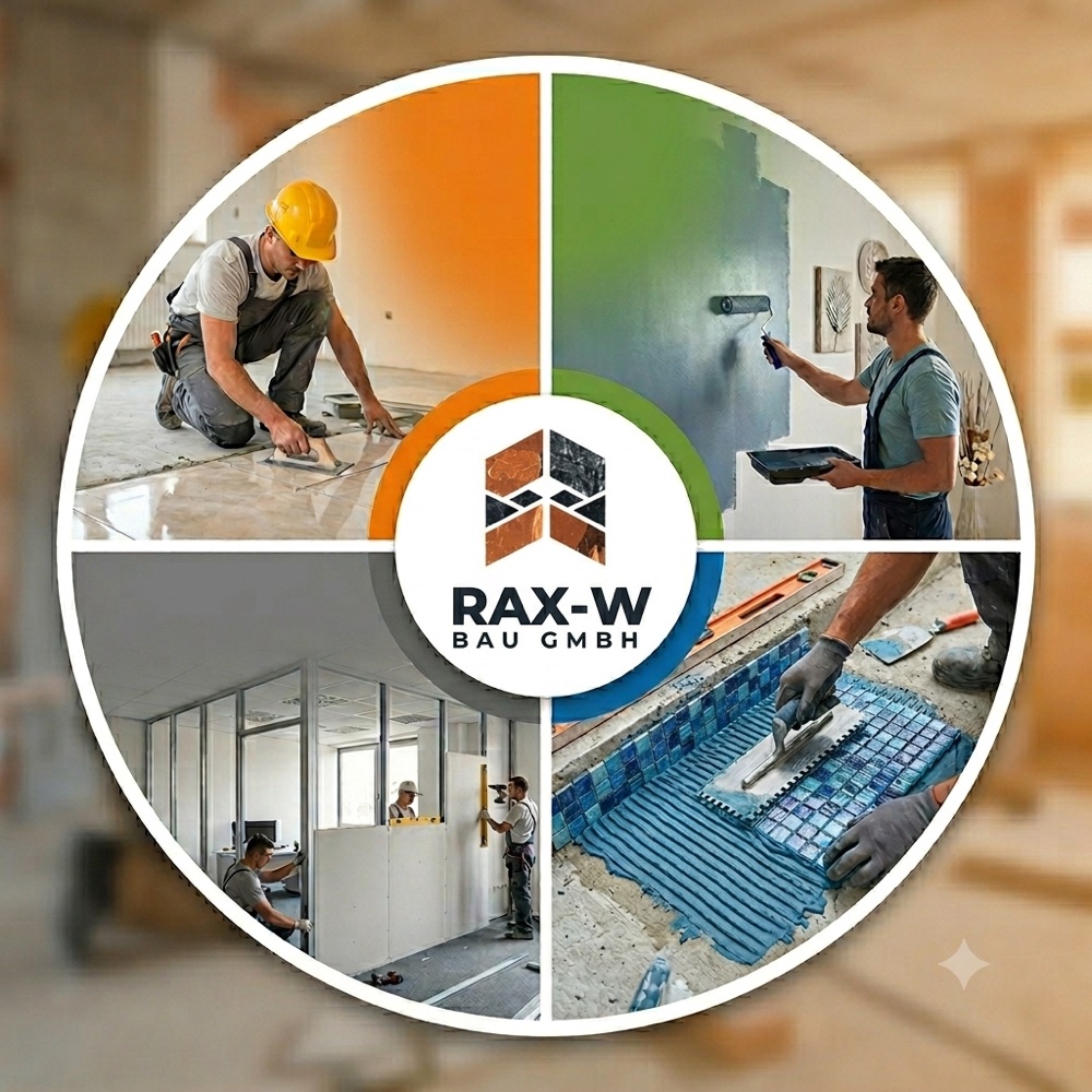 Arbeiten der RAX – W Bau GmbH: Fliesen, Malerei, Trockenbau und Schwimmbad